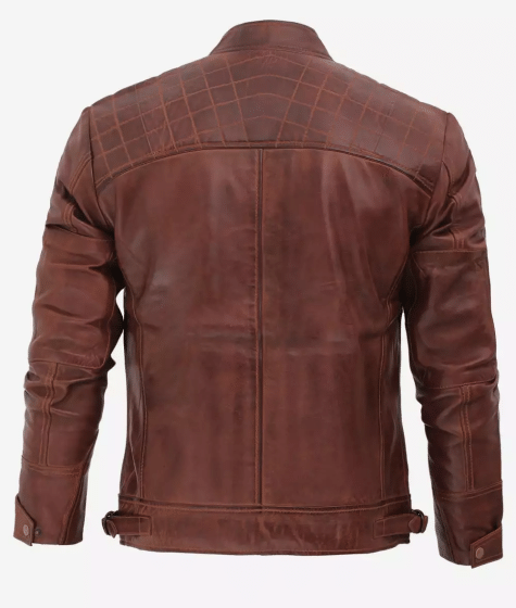 Men's Distressed Brown Motorcycle Leather Jacket - Best Leather Riding Jacket | Buy from Ace Cart