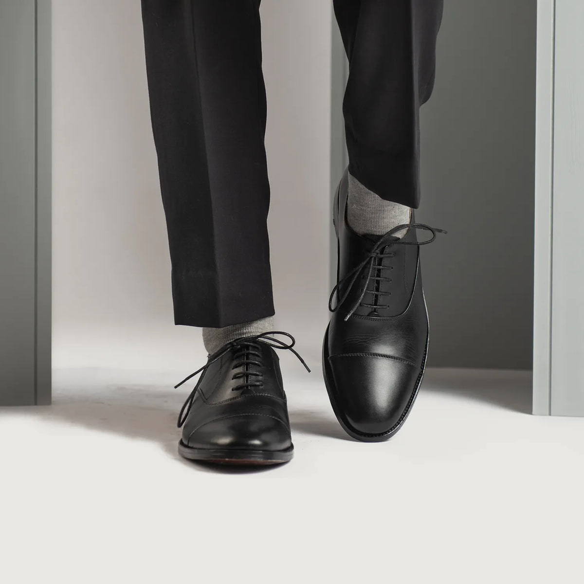 Professor Oxford Black Leather Shoes