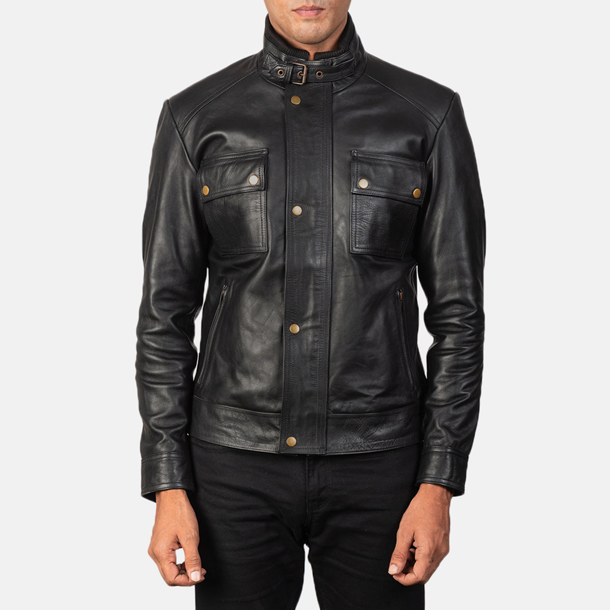 Legacy Black Leather Biker Jacket