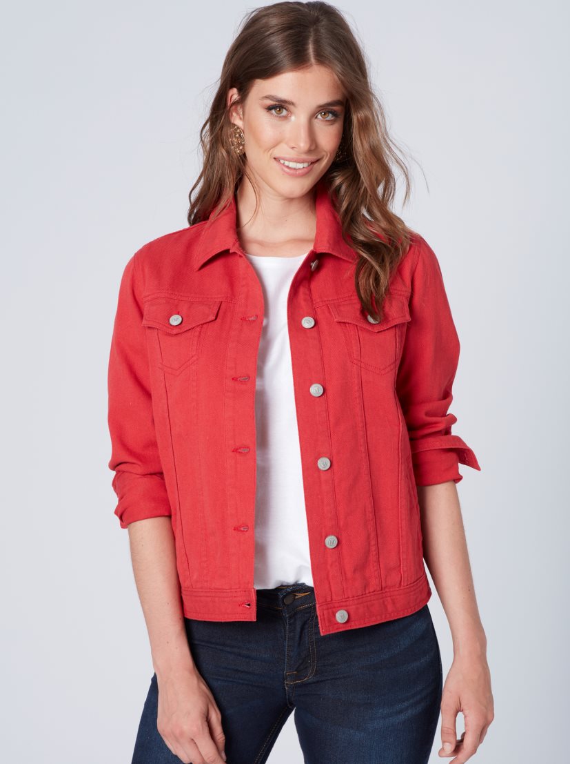 Stylish Red Denim Jacket for Women - Ace Cart