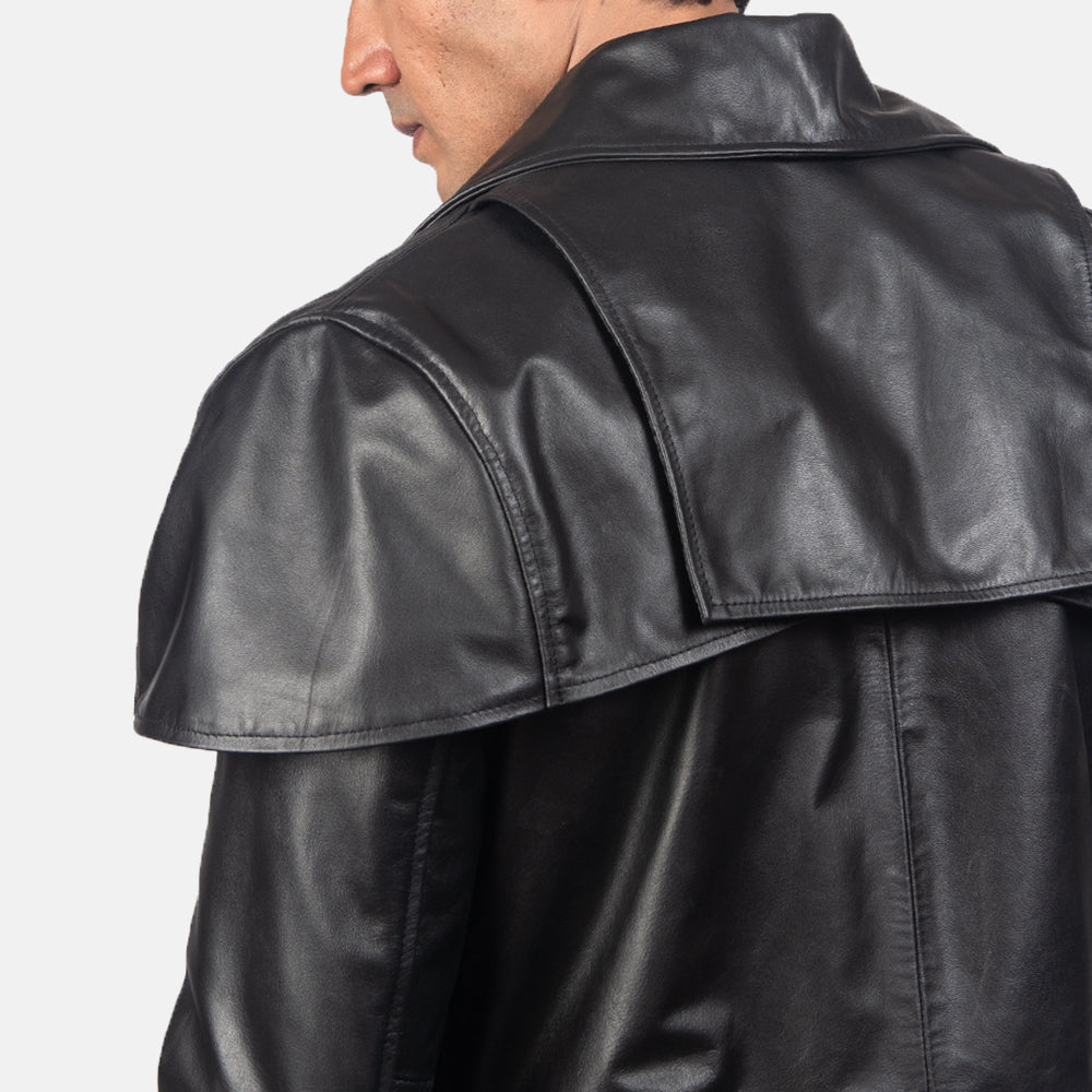 Classic Black Leather Duster