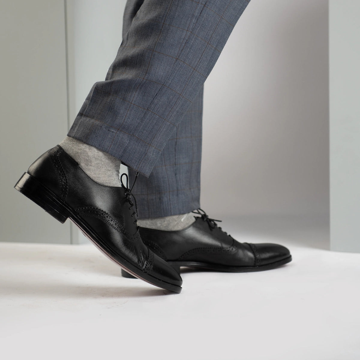 Greyson Brogues Oxford Black Leather Shoes