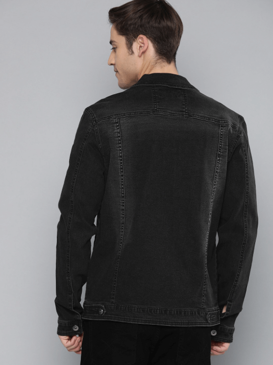 Classic Black Denim Jacket for Versatile Men's Style