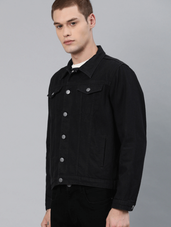 Classic Men's Denim Jacket in Black