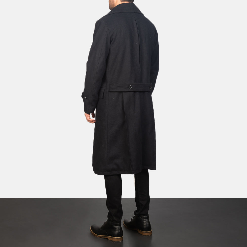 Detective Black Wool Coat