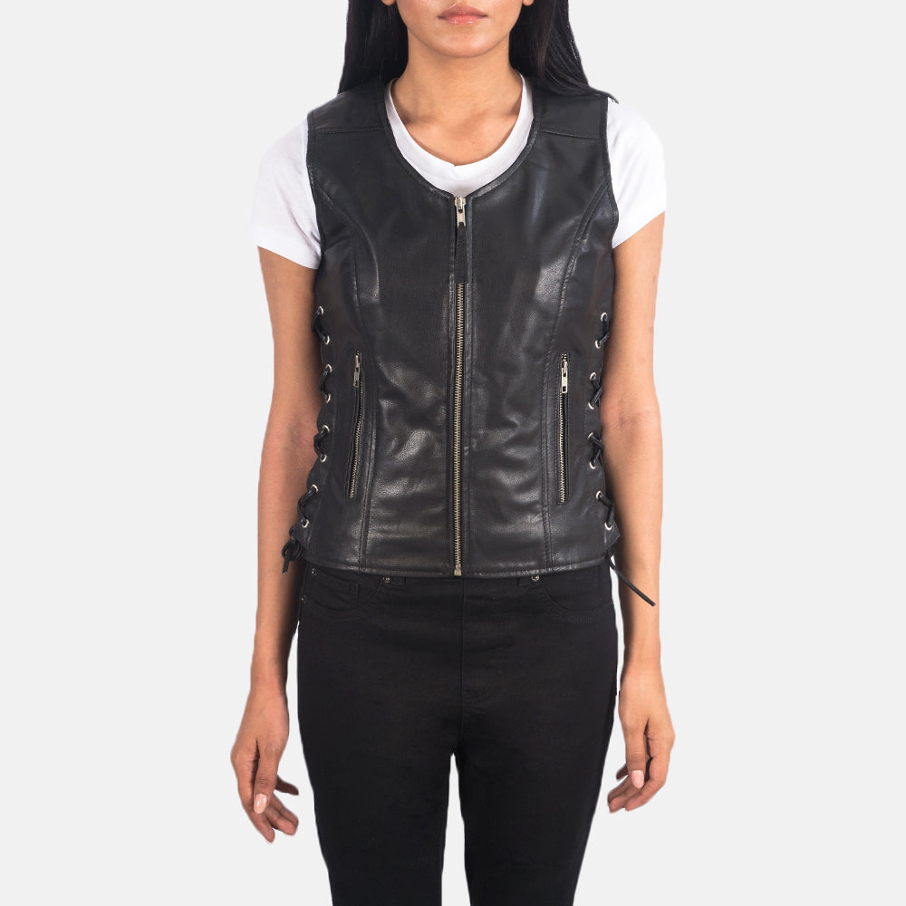 Ace Rayne Moto Brown Leather Vest
