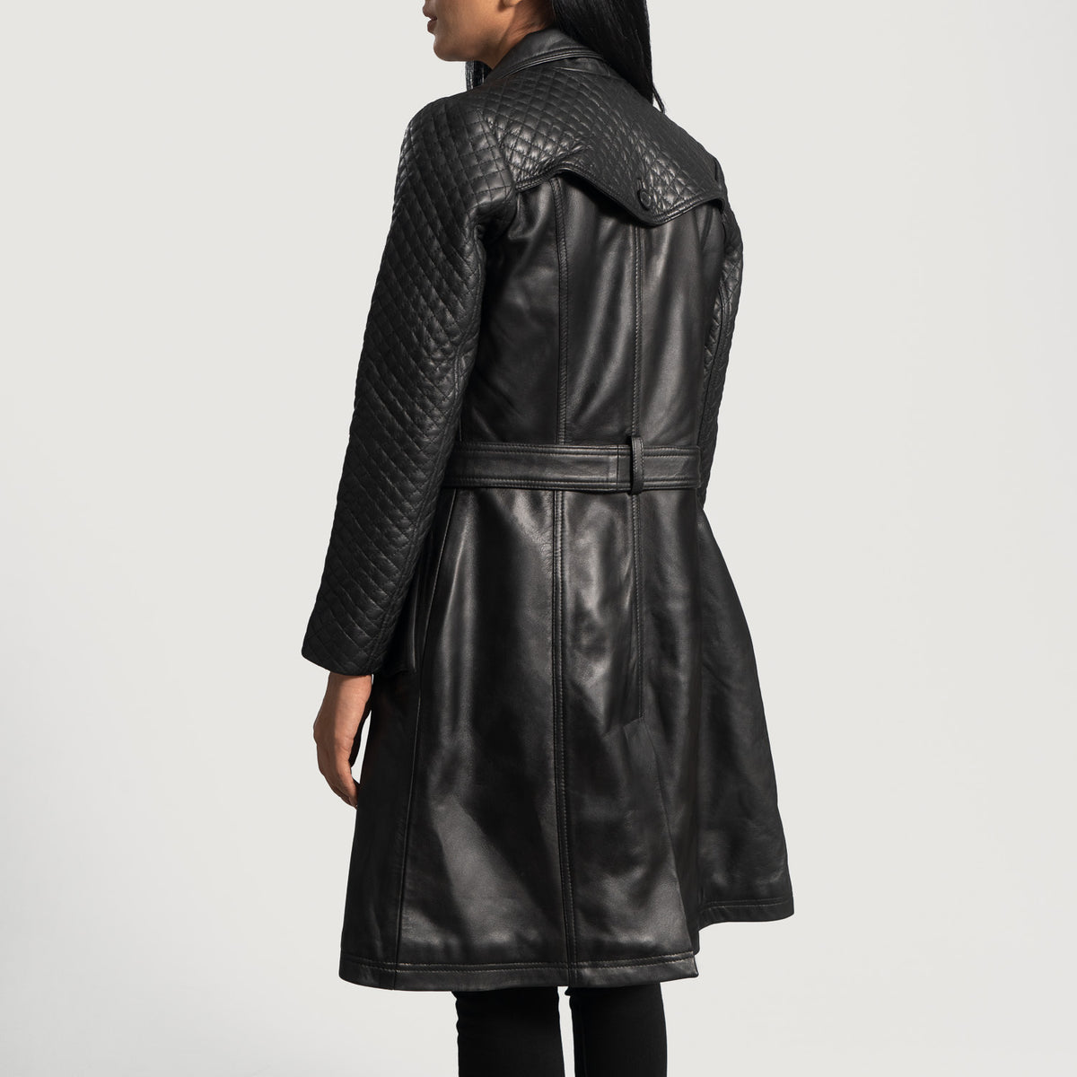 Sweet Susan Black Leather Trench Coat