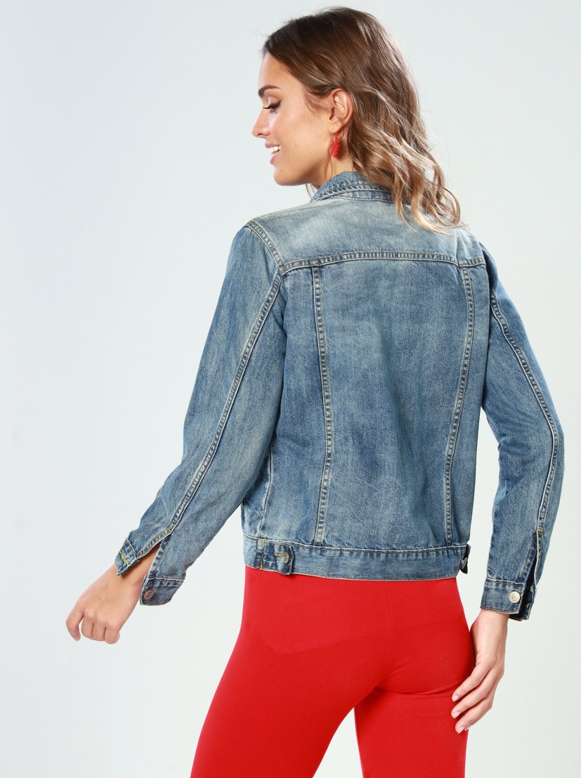 Women's Blue Denim Jacket with Classic Styling