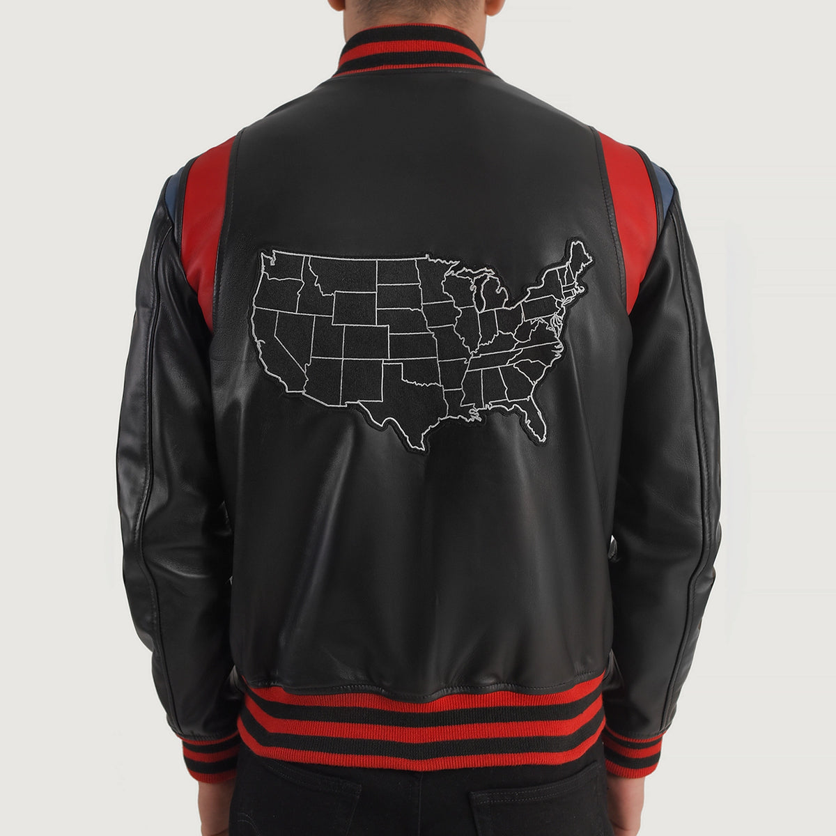 Liberte USA Black Leather Varsity Jacket