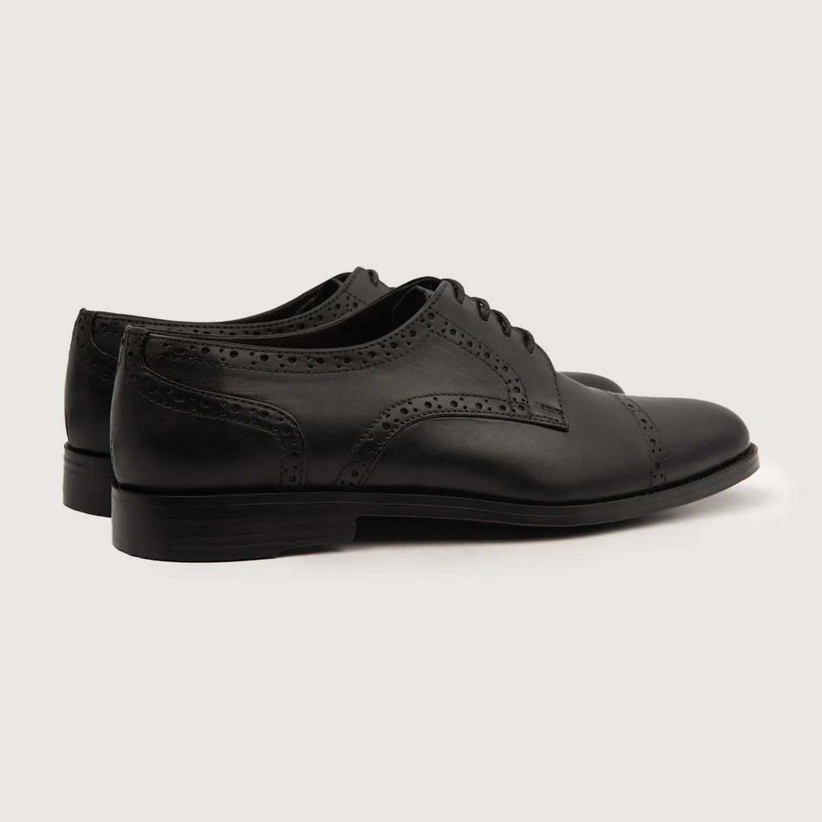 Dirk Brogues Derby Black Leather Shoes
