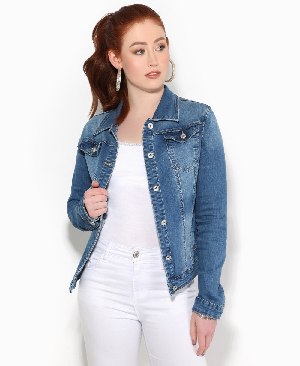 Blue Denim Jacket for Women
Featuring a classic denim jacket design, this cropped jacket from Ace Cart offers a stylish and versatile option for women's casual wear.