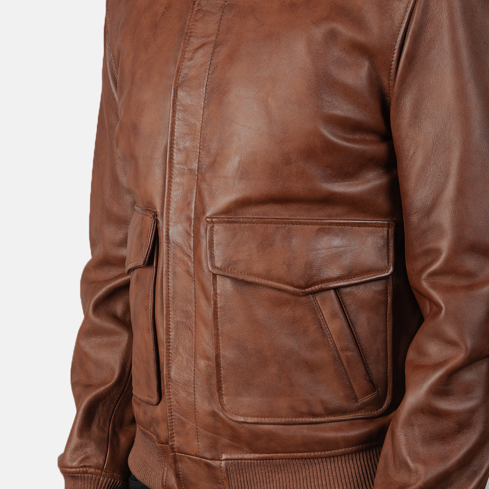 Coffmen Brown A2 Leather Aviator Jacket