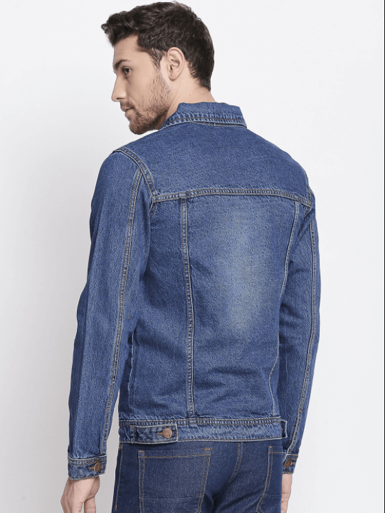 Denim Jacket for Men, Blue Denim Jacket with Front Pockets, Casual Outerwear