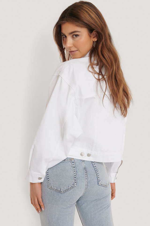 White Denim Jacket for Stylish Women - Classic Casual Look