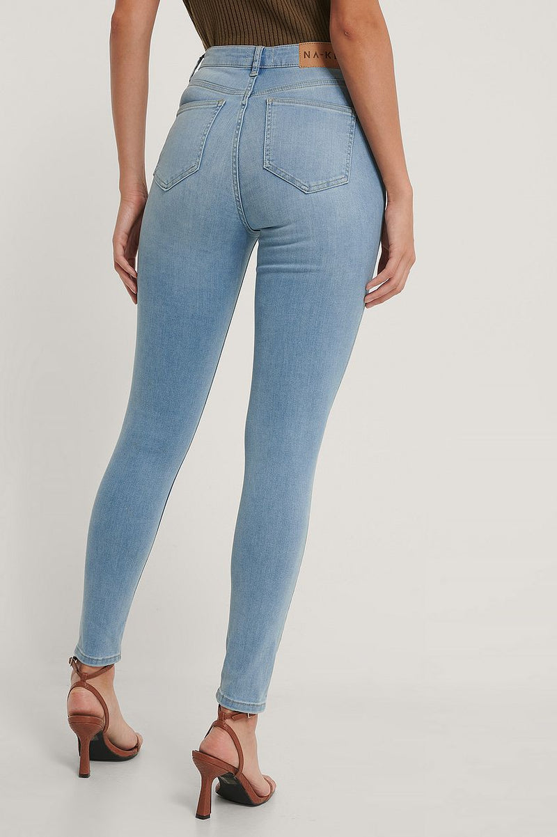 Organic Skinny High Waist Destroyed Denim Jeans for Women, Relaxed Fit, Stylish Denim Apparel